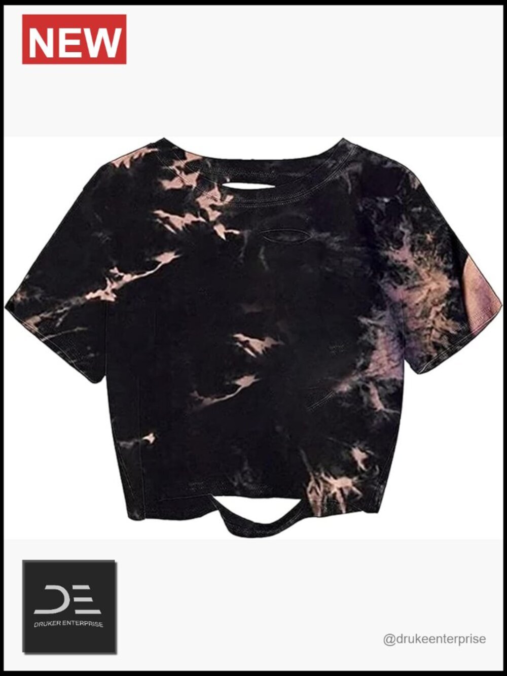 Women's Distressed Crop T Shirt Crewneck Short Sleeve